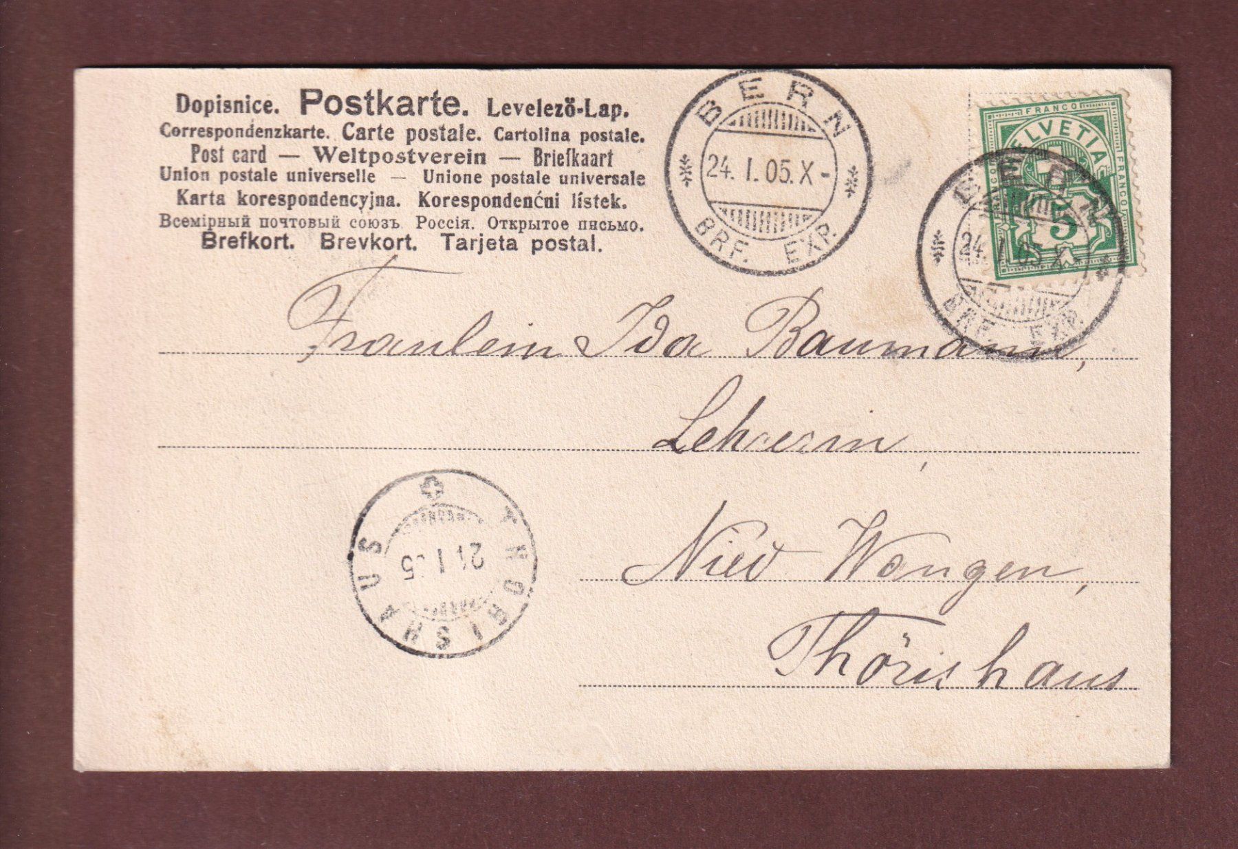 Cartes postales: BERN - Kirchenfeldbrücke - 1905 – D'occasion à Pully par nicecards-shop 1