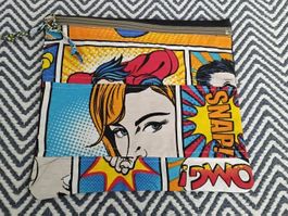 Cooles Pop Art Mäppchen mit Reissverschluss Innenfach