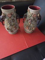 Vases vintage éléphant & oiseaux, décoration florale unique 