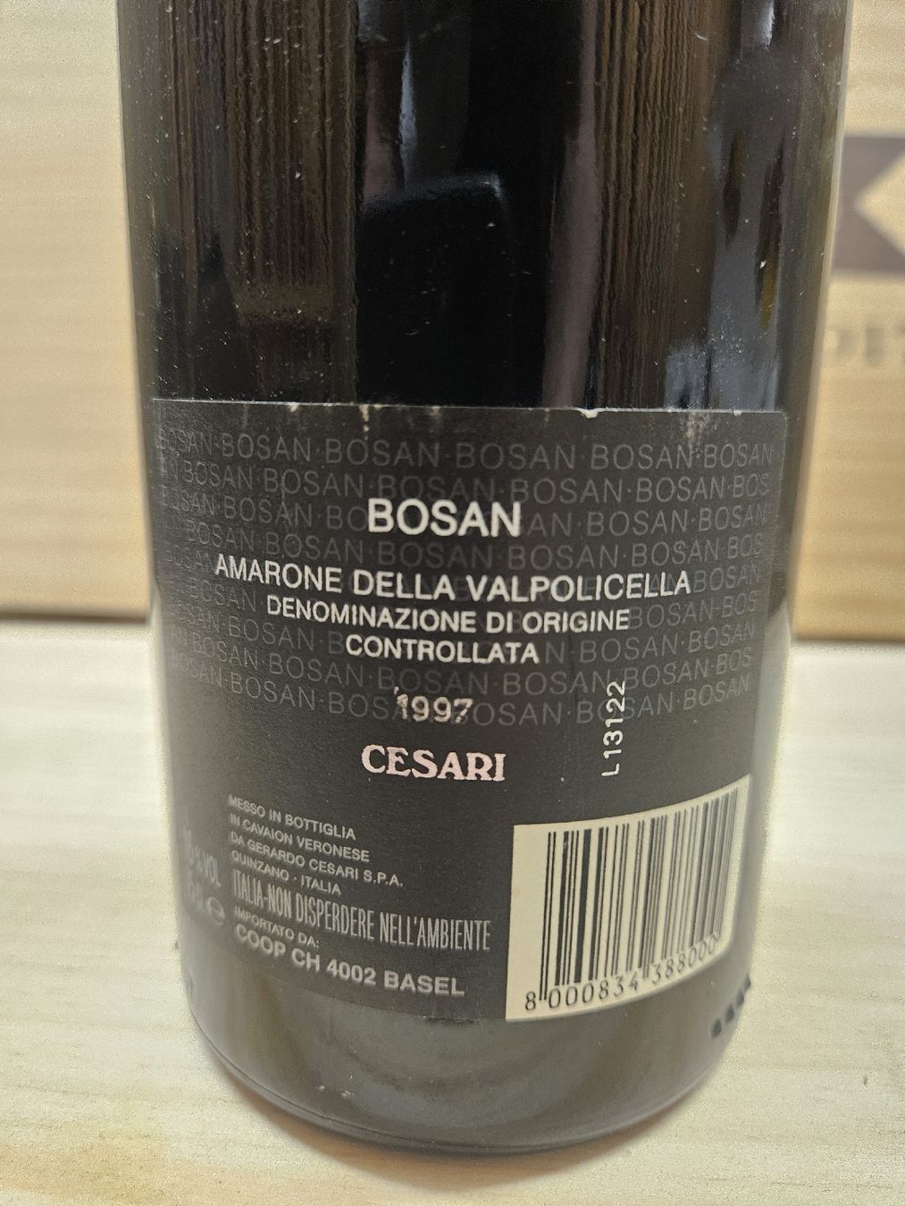 Amarone Vino: Cesari Bosan Amarone 1997 – Nuovo e nell'imballaggio originale da Zofingen venduto da WouterSamwel 1