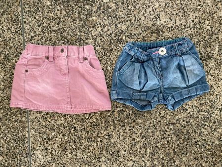 Jeans Jupe + Jeans kurze Hose, Gr. 98
