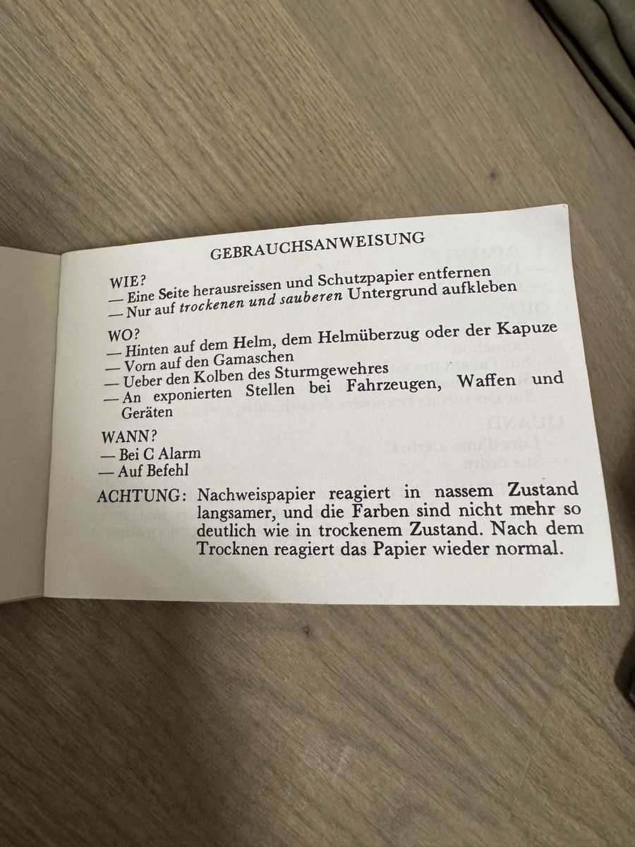 Schweizer Armee Tutti gli attrezzi: Nachweispapier ABC Schweizer Armee – Usato da Bad Zurzach venduto da classic769 2