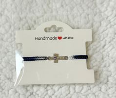 Handgemachtes Armband mit Kreuz & Nazar-Amulett