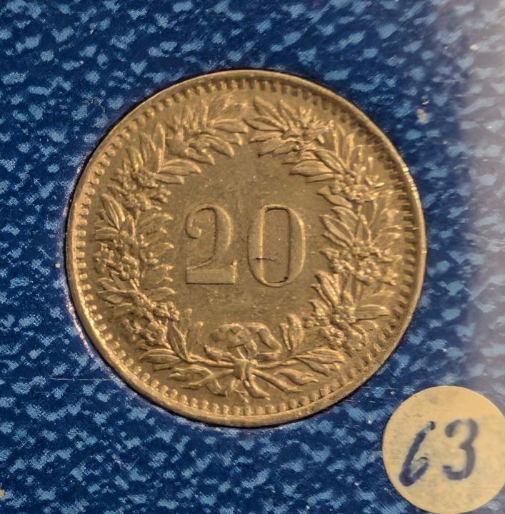 Tutti le monete: 20 Rappen 1963 – Usato da Arch venduto da coinsandmore 1