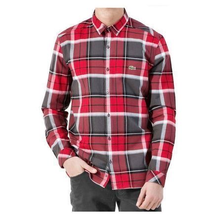 Lacoste Oxford Hemd Freizeit-Hemd/Karierter /rot/Grösse:42/L