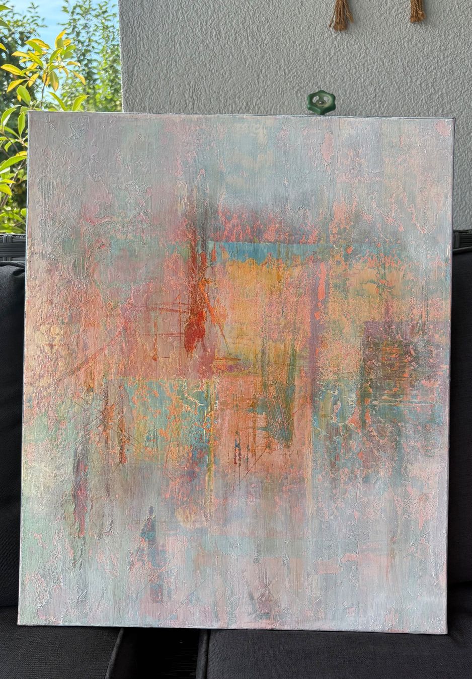 Gemälde: Orginal abstraktes Acrylbild, 60x50 cm, hell/bunt – Neu und originalverpackt aus Kirchlindach von GeibKeller 8