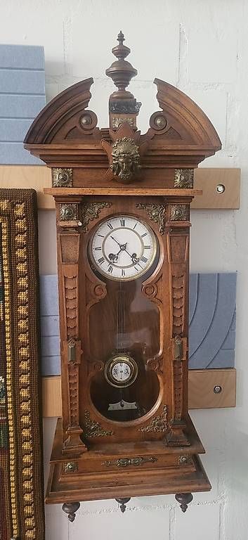Pendules & Horloges murales: Gründerzeit Regulator mit Messing-Applikationen – D'occasion à Ballwil par Altemoebel