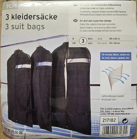 3 Kleidersäcke von TCM, neu, Top Zustand!
