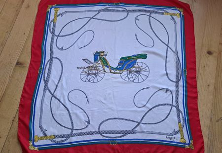 RICHEL PARIS VtG Foulard Tuch Carré Schal Seide Scarf Satin