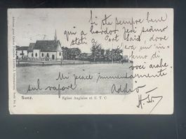 Postkarte Suez Katholische Kirche No. 3 ca 1910 (V874)