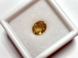 1x Zircon jaune ovale 9x7 mm - Valeur 140.- Fr.