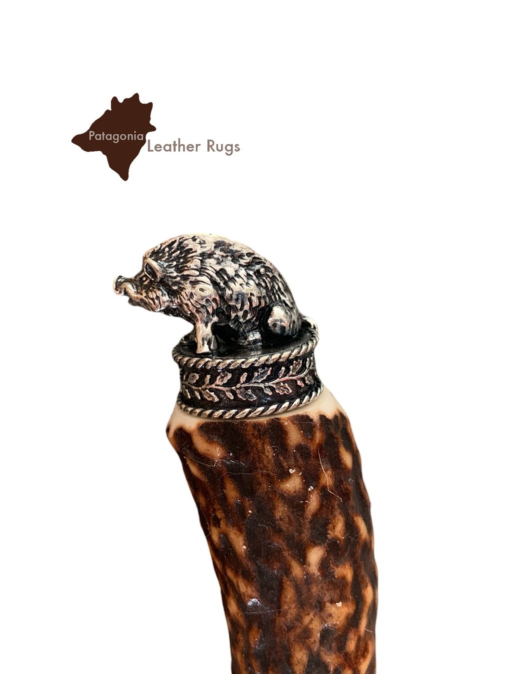 Zubehör: Messer mit Griff aus echtem Hirschhorn und Lederscheide – Neu und originalverpackt aus Arbedo von patagonialeatherrugs 7