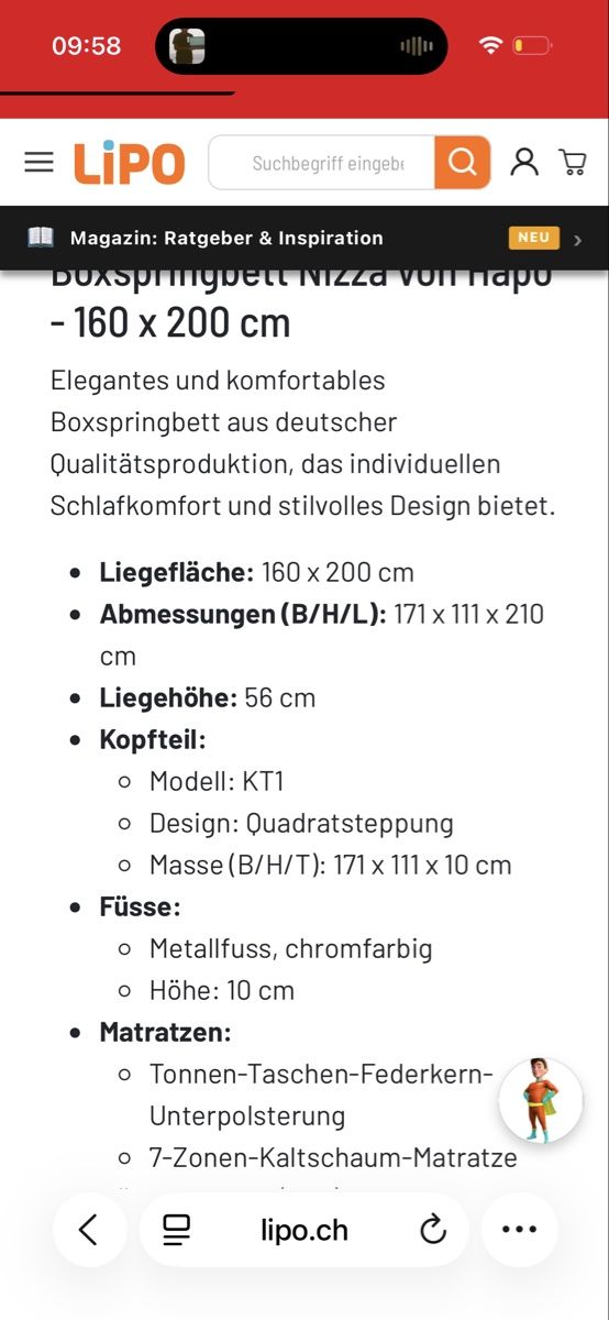Letti: Boxspringbett Nyon – Nuovo (secondo la descrizione) da Bern venduto da raf_k5wq 2