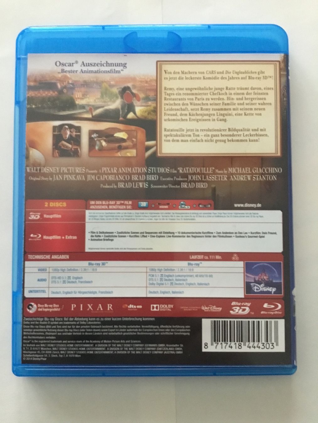 Alle DVDs: Ratatouille Blu Ray 3D+ 2D- 2 Disc – Neu (gemäss Beschreibung) aus Blauen von  1