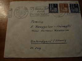 Brief 1950, Deutsche Post, Sonder-o Genaue Zeit Fernsprechen