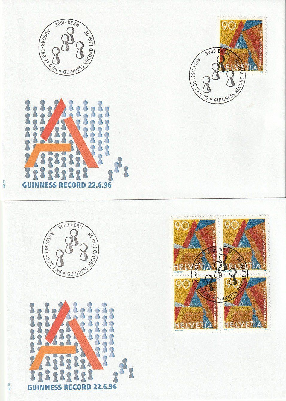 Tutti i francobolli: 3 FDC mit A-Postmarken 1995/96, – Nuovo (secondo la descrizione) da Zürich venduto da 1BJM5 1