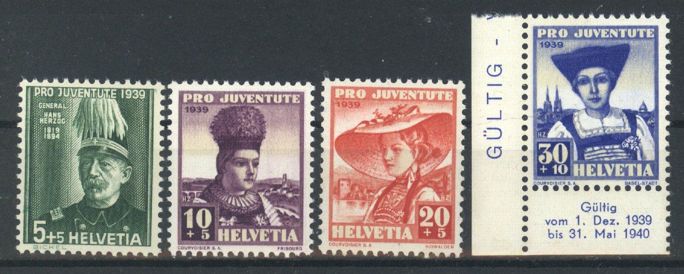 Tutti i francobolli: 1939, Pro Juventute, ohne Falz ** – Nuovo (secondo la descrizione) da Willisau venduto da Vollstempel