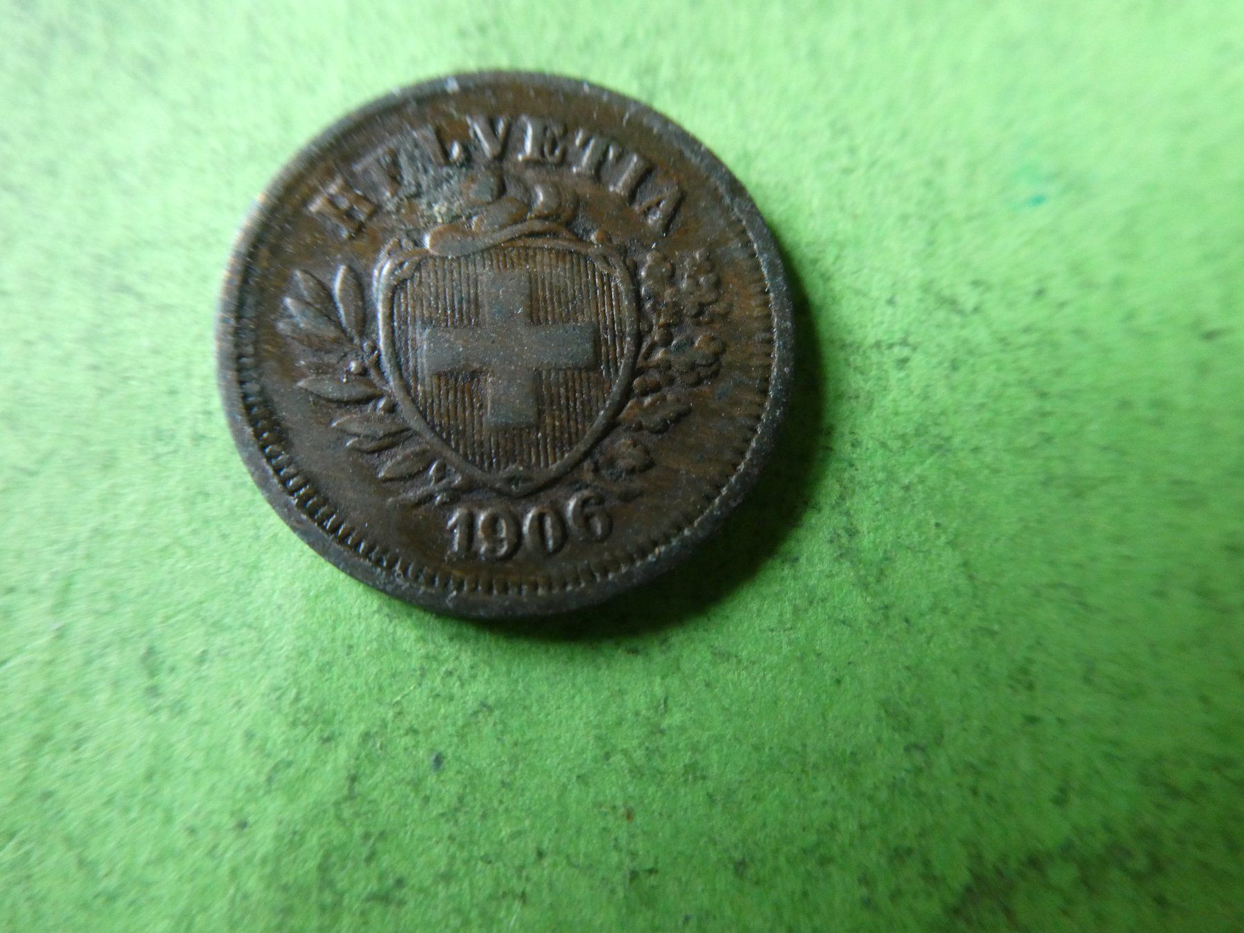Alle Münzen: Schweiz 1906,  1 Rappen – Gebraucht aus Hinterforst von Rohusri