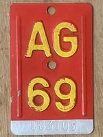 AG 69 - VELONUMMER - FAHRRADSCHILD - PLAQUE DE VELO - AG 69