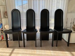 4er Set ARTEDI Design-Stühle (Italien), ca. 1980 – Schwarz