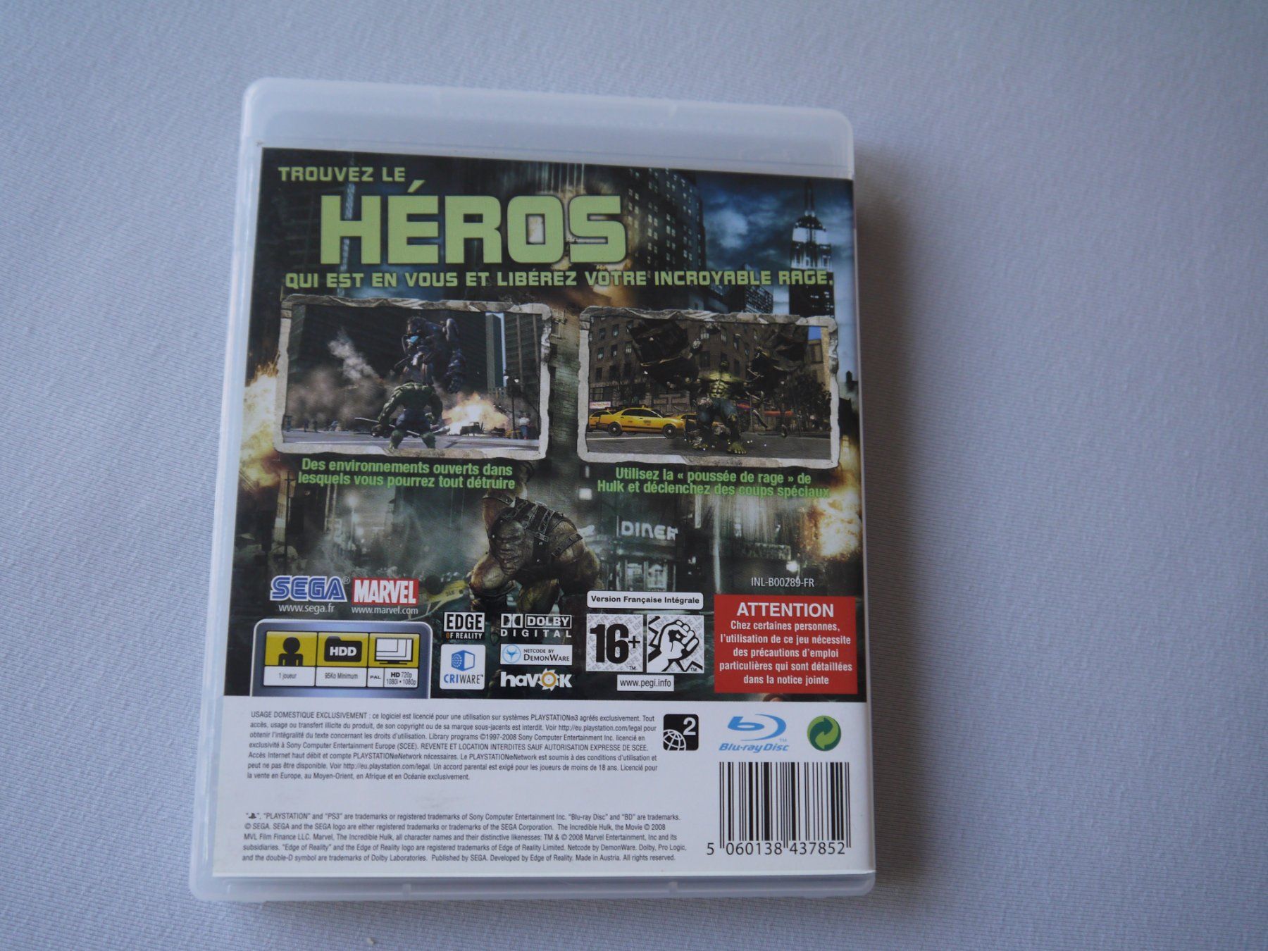 Sony Giochi: HULK - L'Incroyable - Le Jeu Video Officiel PS3 – Usato da Hagendorn venduto da Blaf 2