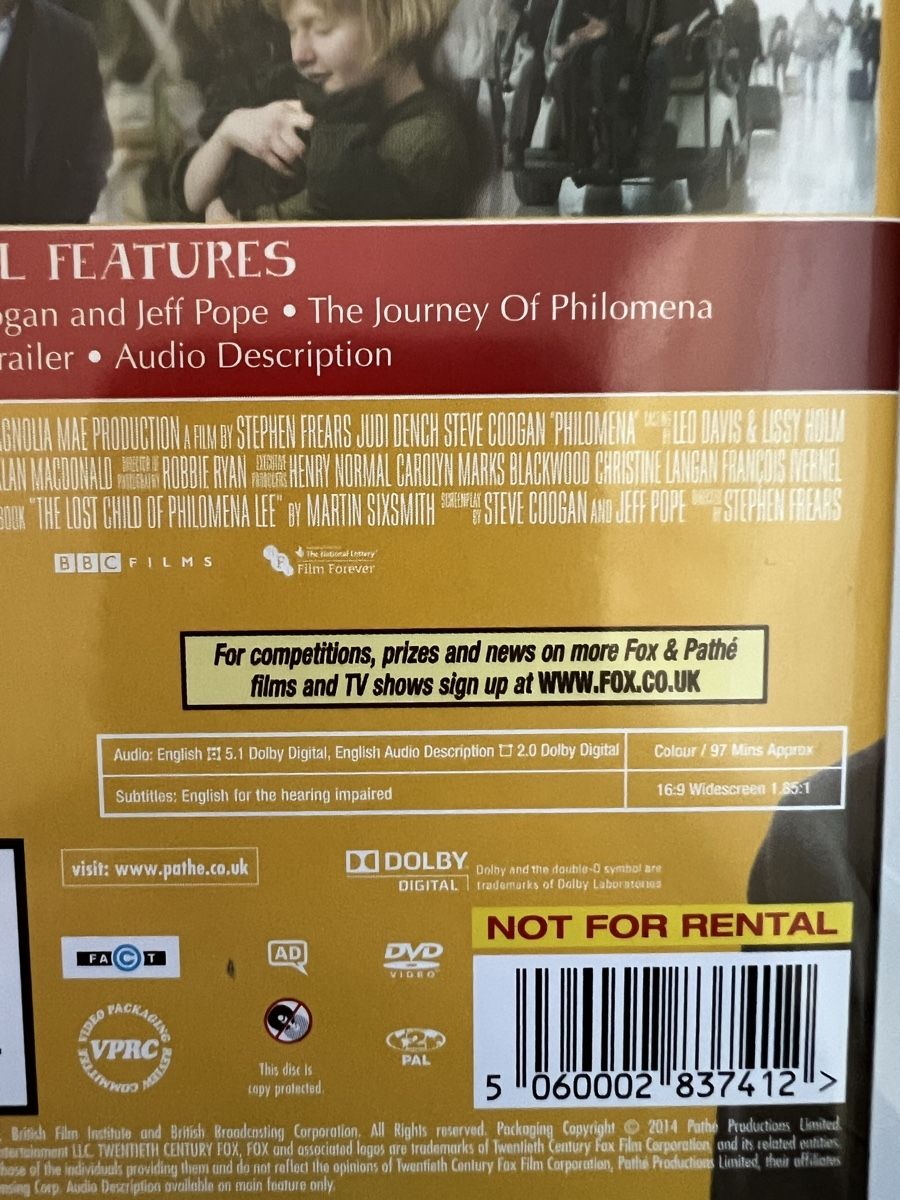 Tutti i DVDs: DVD Philomena english – Usato da COLOGNY venduto da fleurdelys84 4