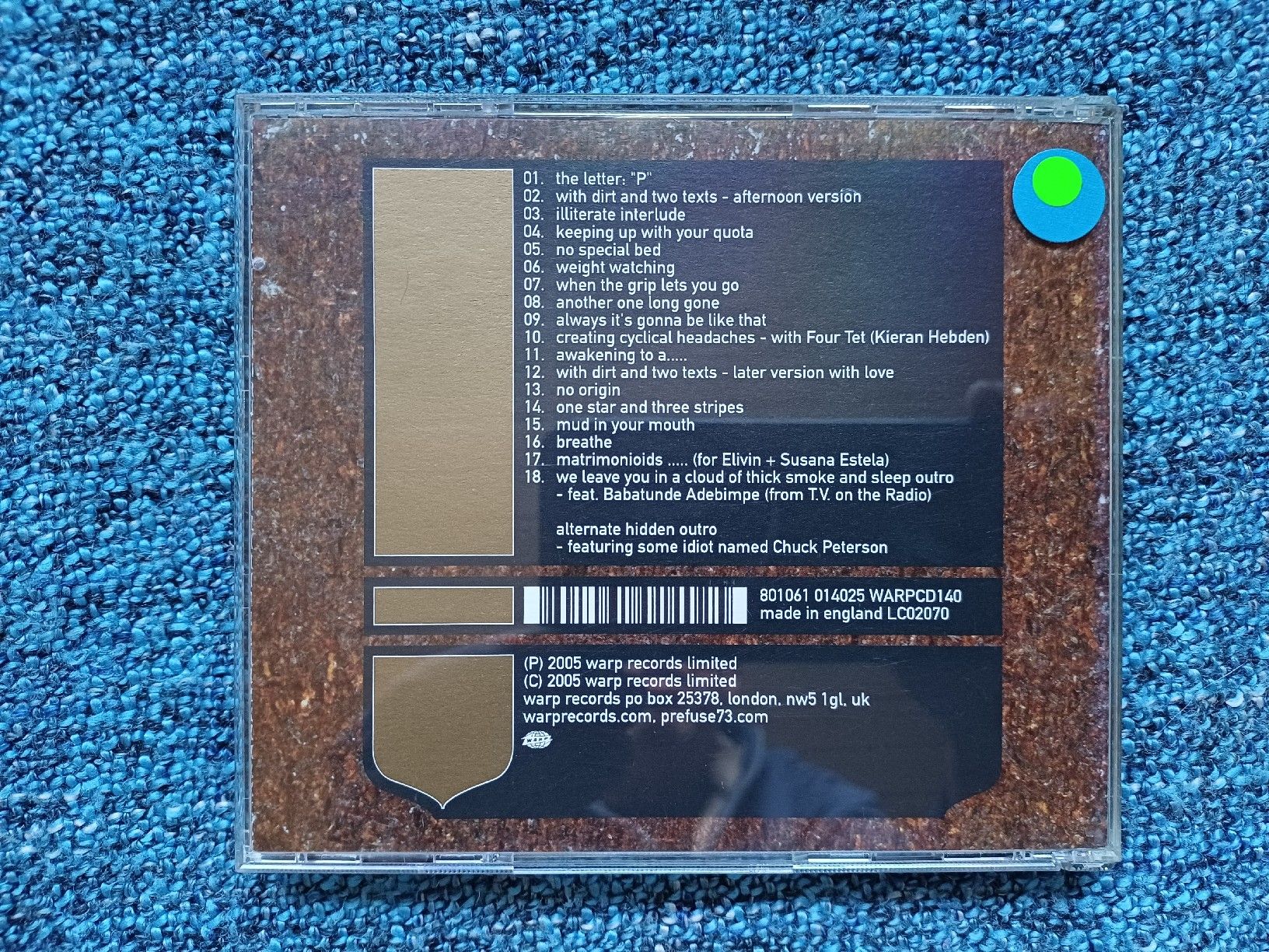 CD: Prefuse 73 "Security screenings" CD – Usato da Begnins venduto da Drastic-Sound 1