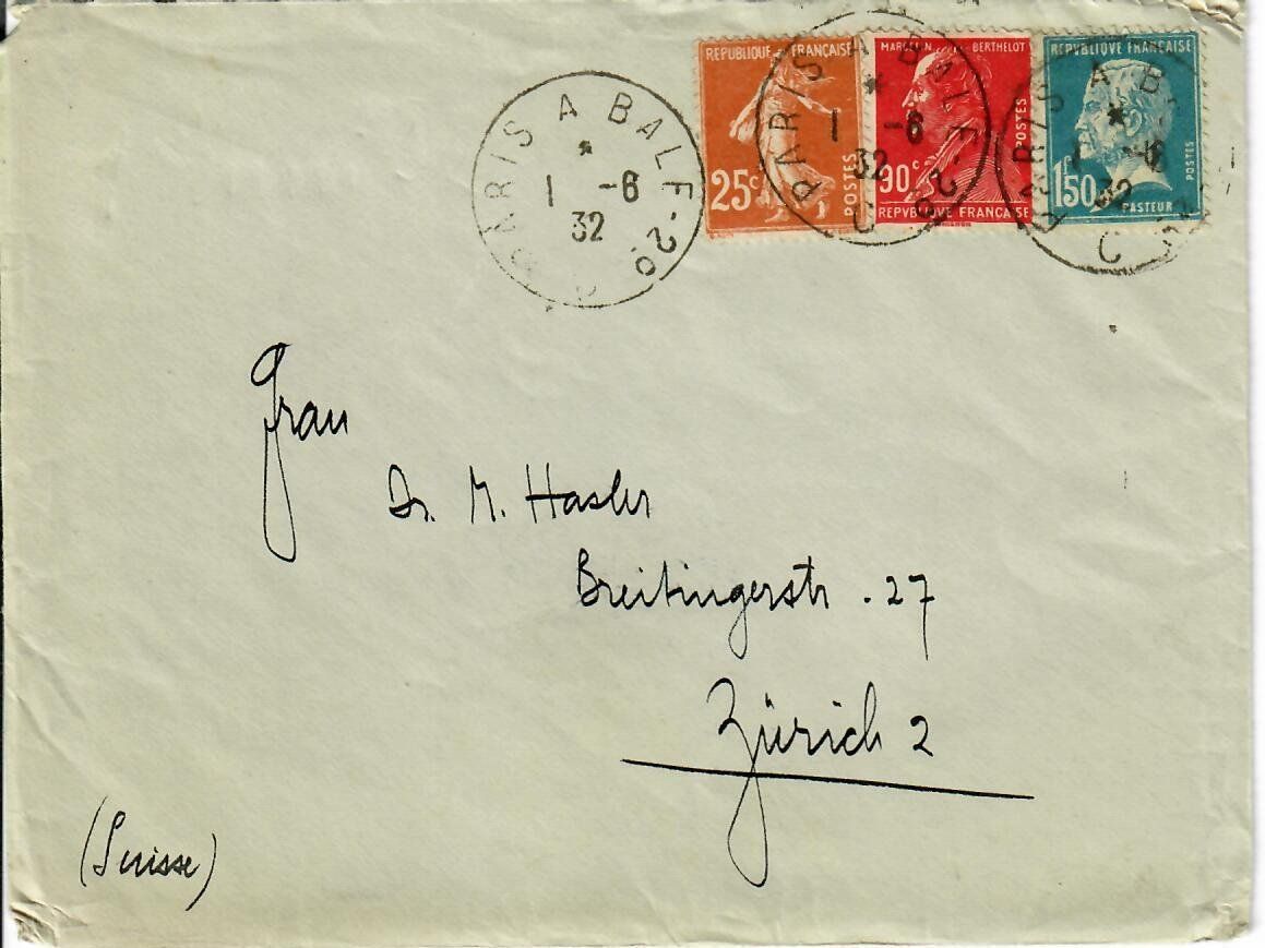 Alle Briefmarken: Brief, Frankreich  1932 – Gebraucht aus Hochdorf von Ziegel-16