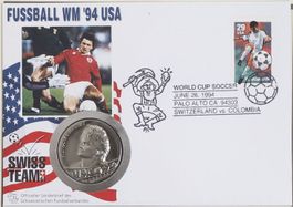 Numisbrief Fussball WM 94 Sonderbrief mit Münze