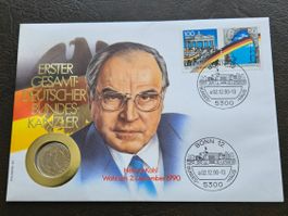 Numisbrief Erster gesamtdeutscher Bundeskanzler Helmut Kohl