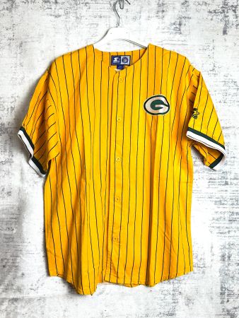 VINTAGE 90s STARTER GREEN BAY PACKERS PINSTRIPE BASEBALL S:M
