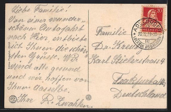 Cartoline postali: AK Adelboden, Panorama mit Wildstrubel – Usato da Berlin venduto da bartko-reher 1