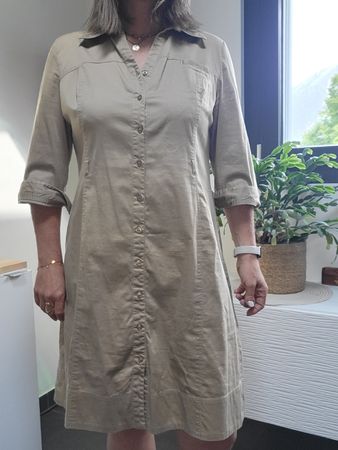 Charles Vögele Robe chemise kaki, taille 42 – Élégante!