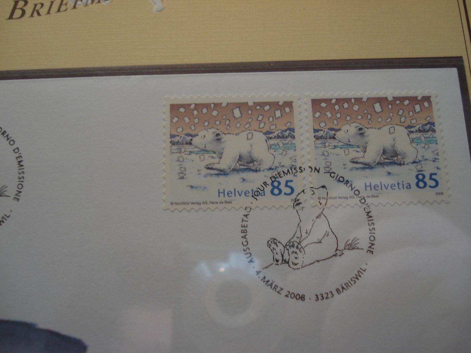 Alle Briefmarken: Abart "der Kleine Eisbär" 2008, FDC "Doppelter Lars" – Gebraucht aus Niederwil AG von morostahu 1