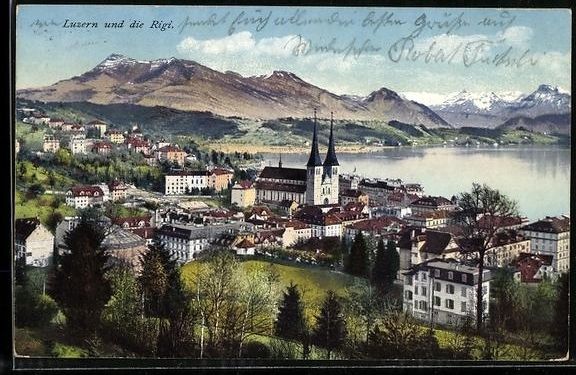 Ansichtskarten: AK Luzern, Teilansicht mit Rigi – Gebraucht aus Berlin von bartko-reher