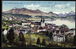 AK Luzern, Teilansicht mit Rigi