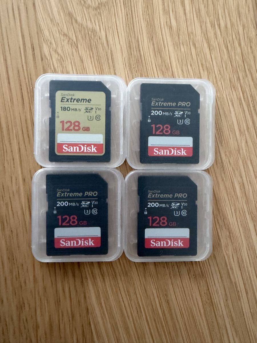 Sandisk Schede di memoria: 4× SanDisk SD 128 GB – Nuovo (secondo la descrizione) da Zürich venduto da vio_shr6 1