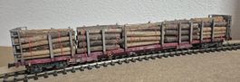 Spur 0 Eigenbau Rnoos-uz Holztransportwagen RCA