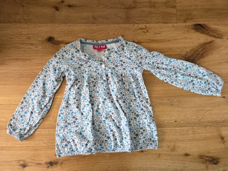 Langarmshirt Gr. 98, Blumen, blau