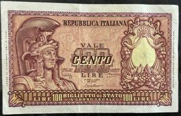 Italien 100 Lire Banknote, 1951, Repubblica Italiana
