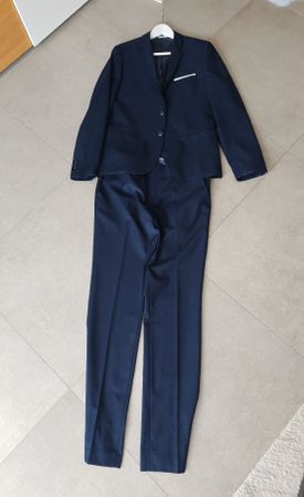 Costume homme bleu marine élégant veste 48 pantalon 42