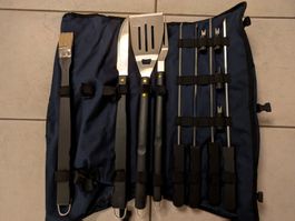 Grillbesteck Set 11-teilig mit Tasche guter Zustand