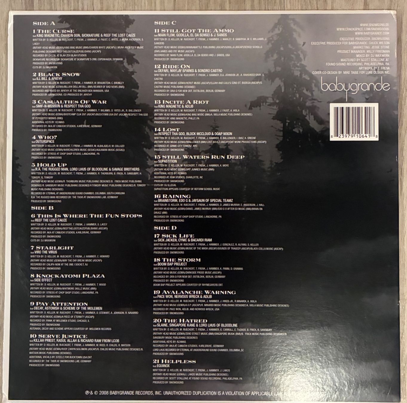 Vinyles: SNOWGOONS - Black Snow D-Lp 2008 – D'occasion à Mühlethal par superfast78 1