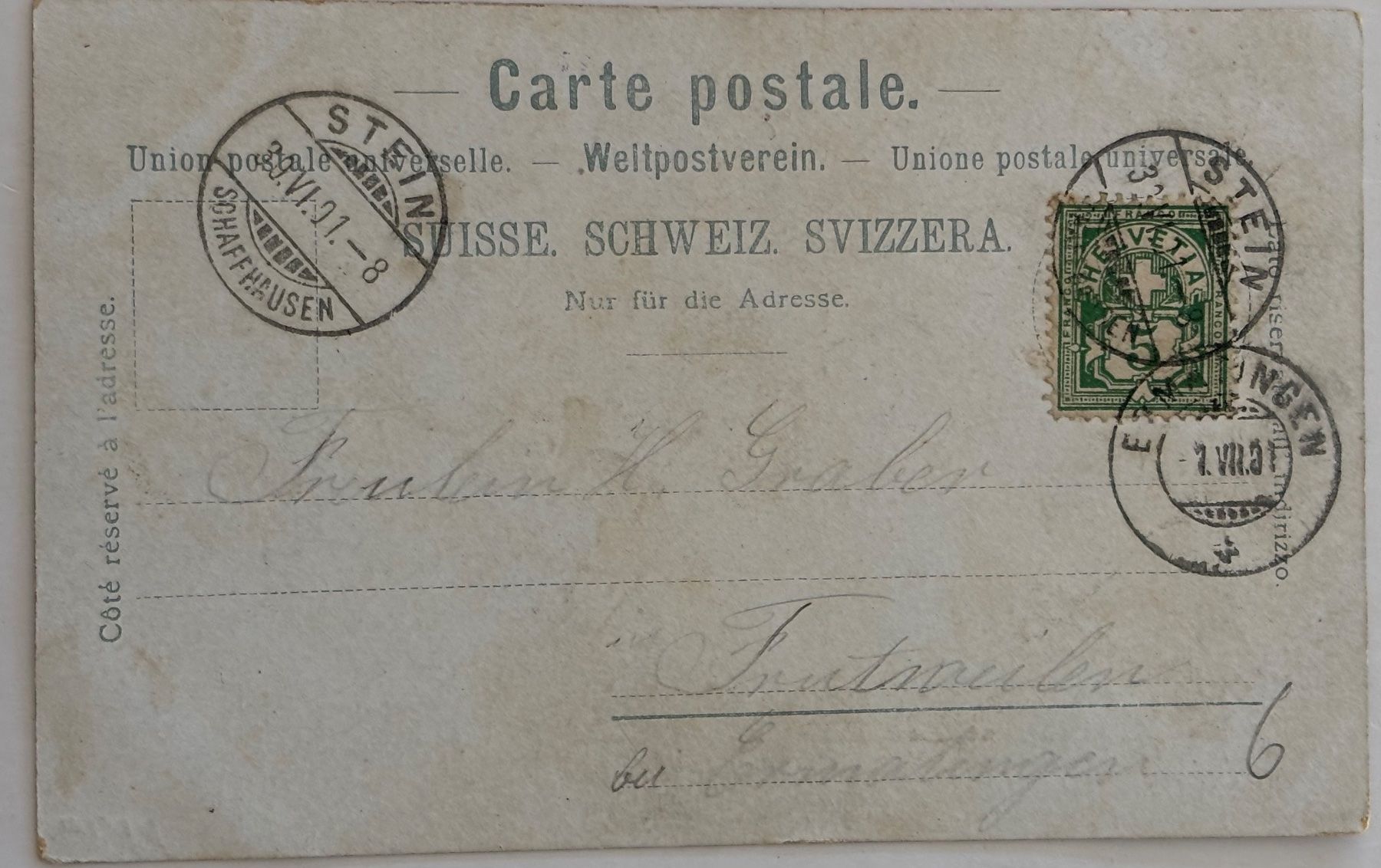 Cartoline postali: Stein am Rhein, 1901 – Usato da Frauenfeld venduto da Merk52 1
