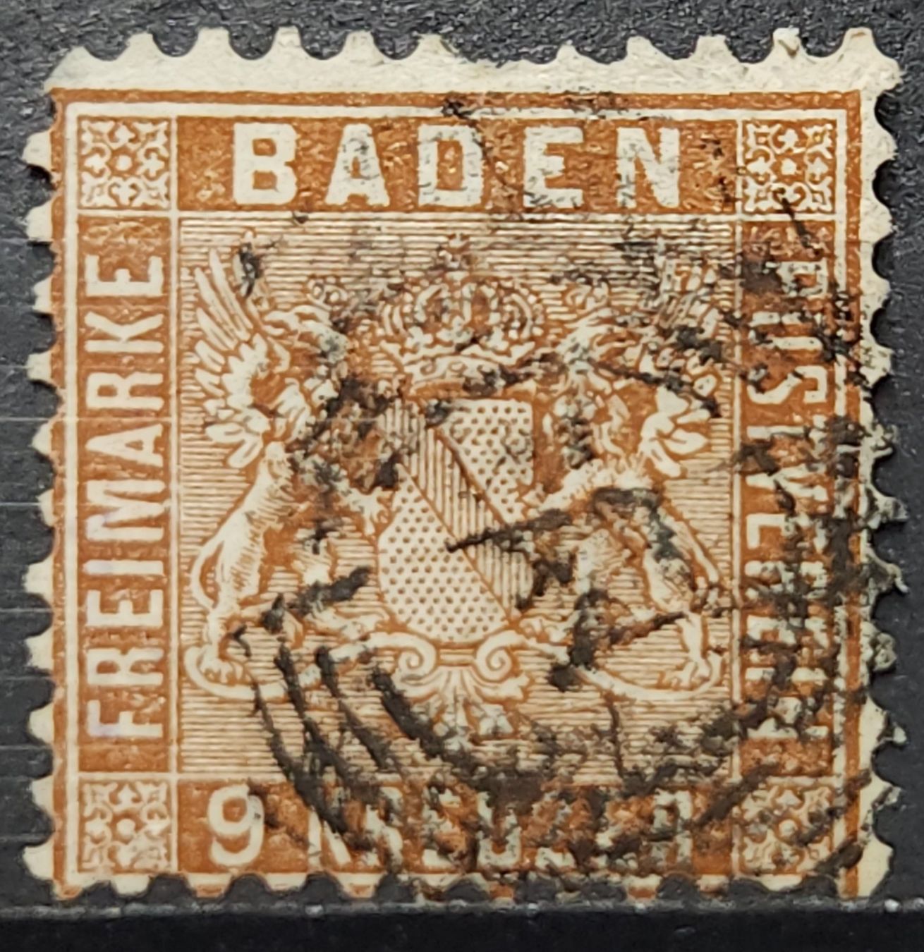 Tutti i francobolli: Baden Mi-Nr.15 a gestempelt 100 Fr – Usato da Kriens venduto da Nidfeld45 1