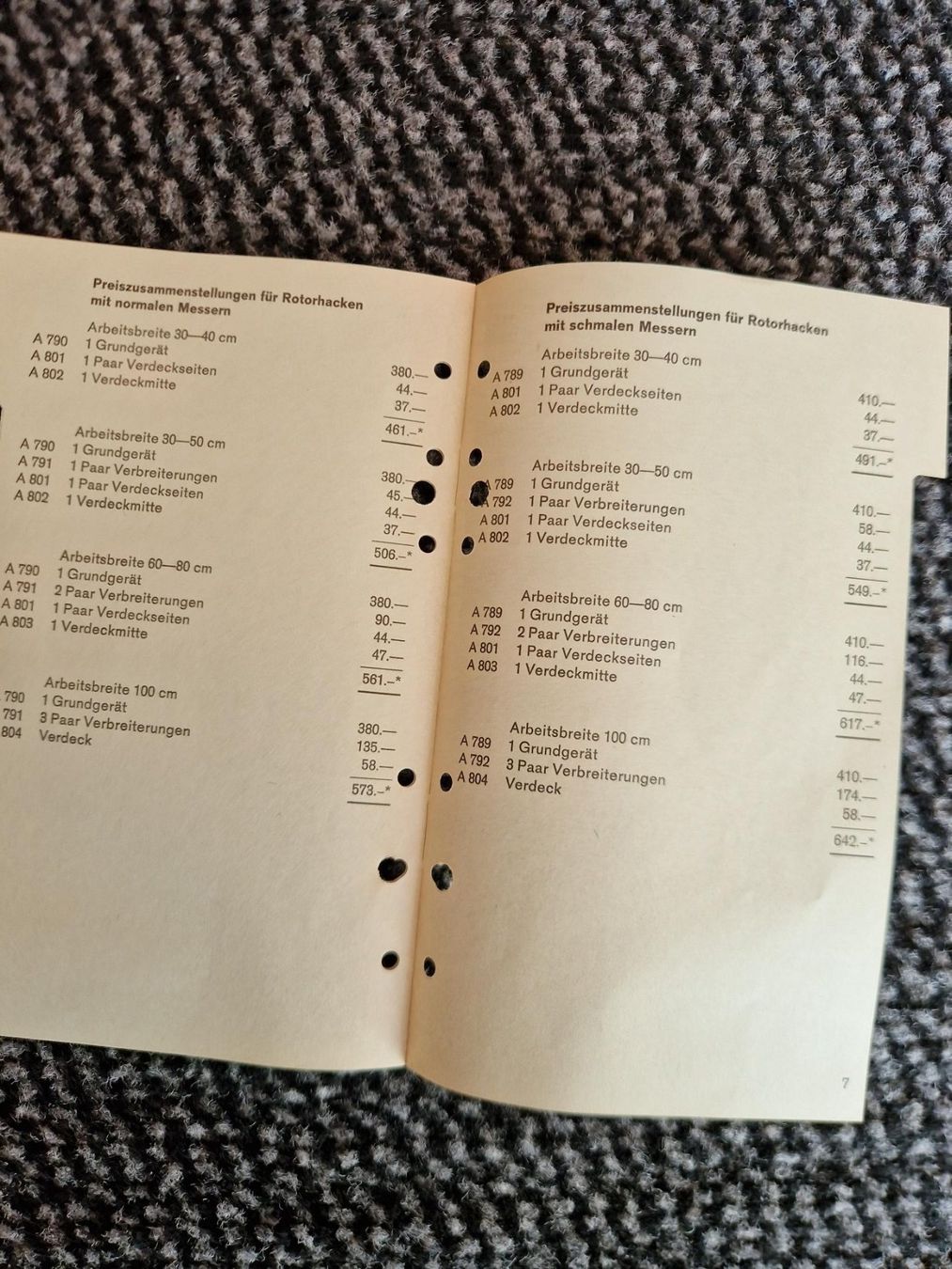 Aebi Documenti: Original Preisliste Aebi AM15 Motormäher – Usato da Dürnten venduto da Bachtel84 3