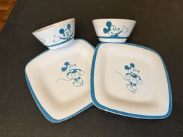 Original Mickey Mouse Plates & Bowls - Set of 4