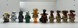 10 Ninjago Minifiguren 3 Ninja Sensei Wu und 6 schlangen 🐍 