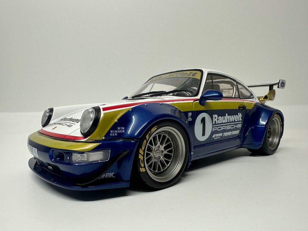 Porsche 911 / 964 RWB Rauh-Welt Champagne 2017 blau 1:18 | Acheter sur