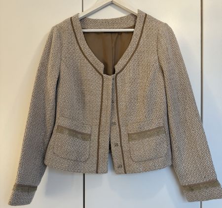 Elegante Damen Jacke/Blazer, Gr. 42 Beige-Braun